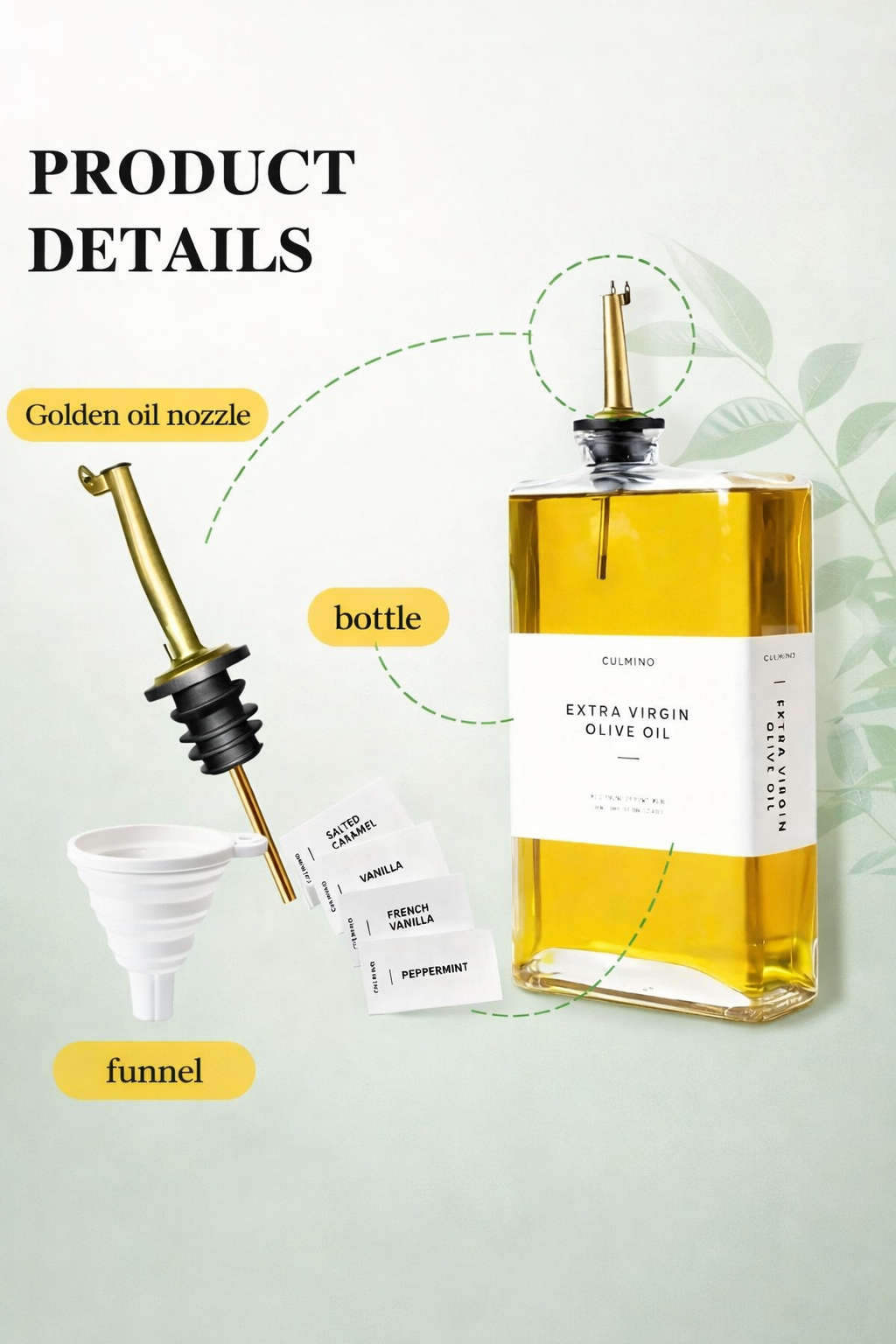 Glass Oil & Vinegar Dispenser – 2 pcs set