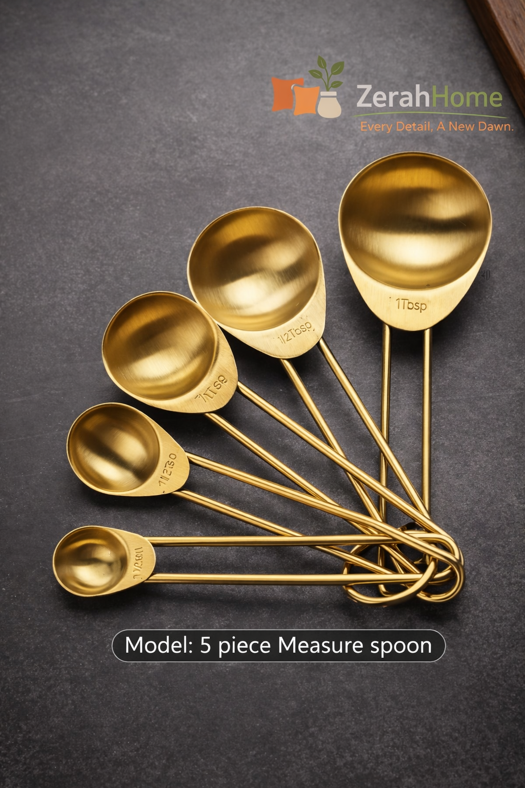 Gold Measuring Spoon Set -5 pcs
