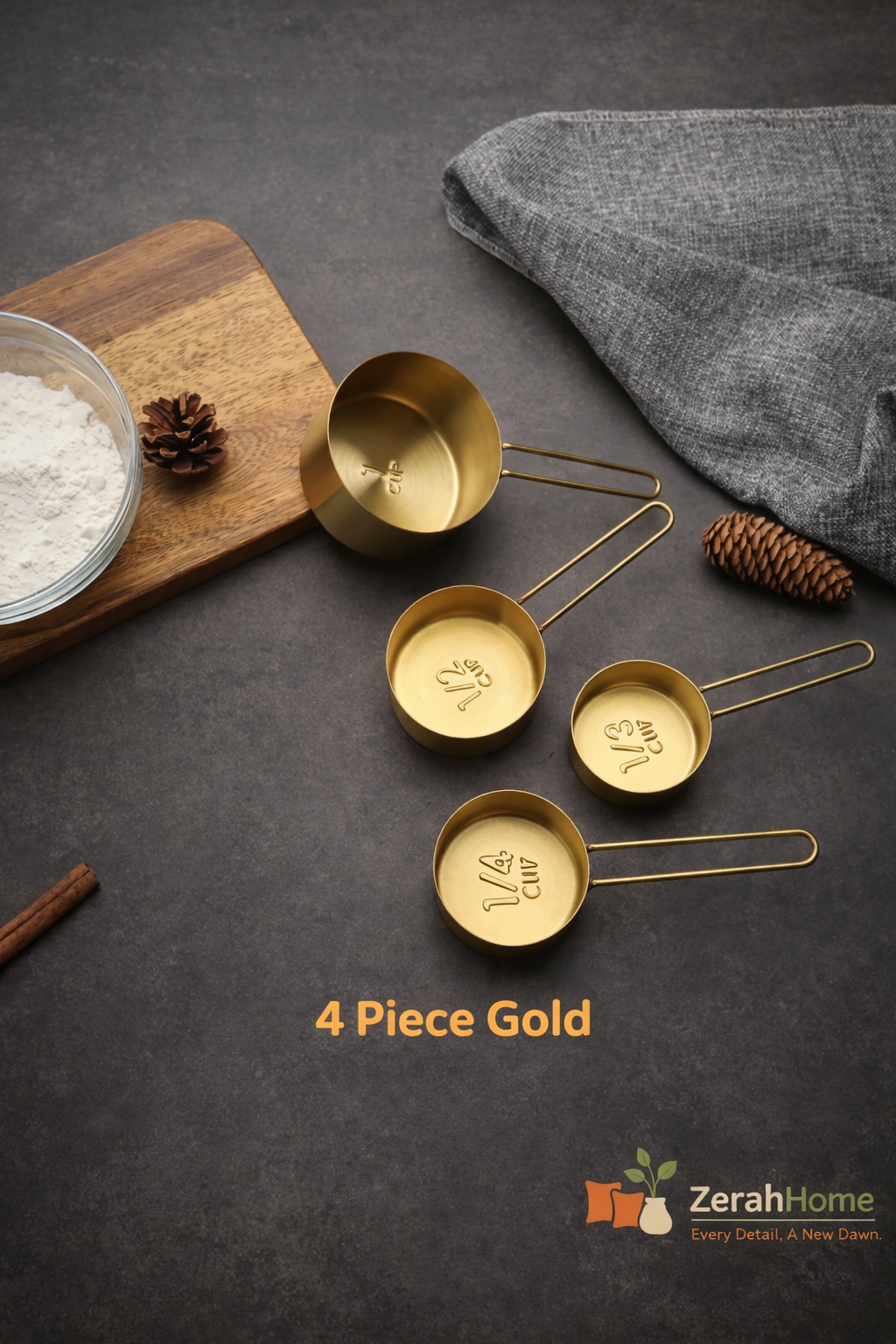 Gold Measuring Cups – 4 pcs