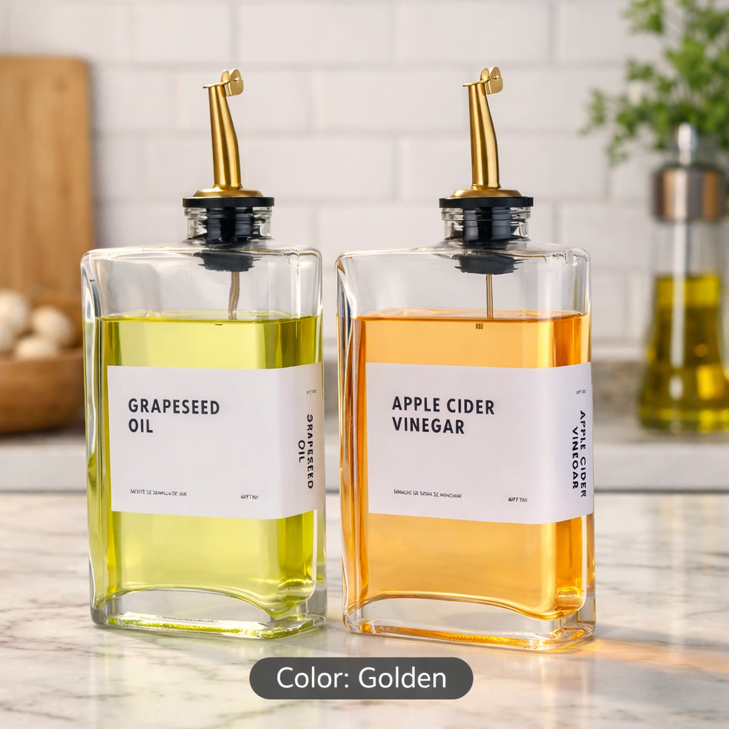 Glass Oil & Vinegar Dispenser – 2 pcs set